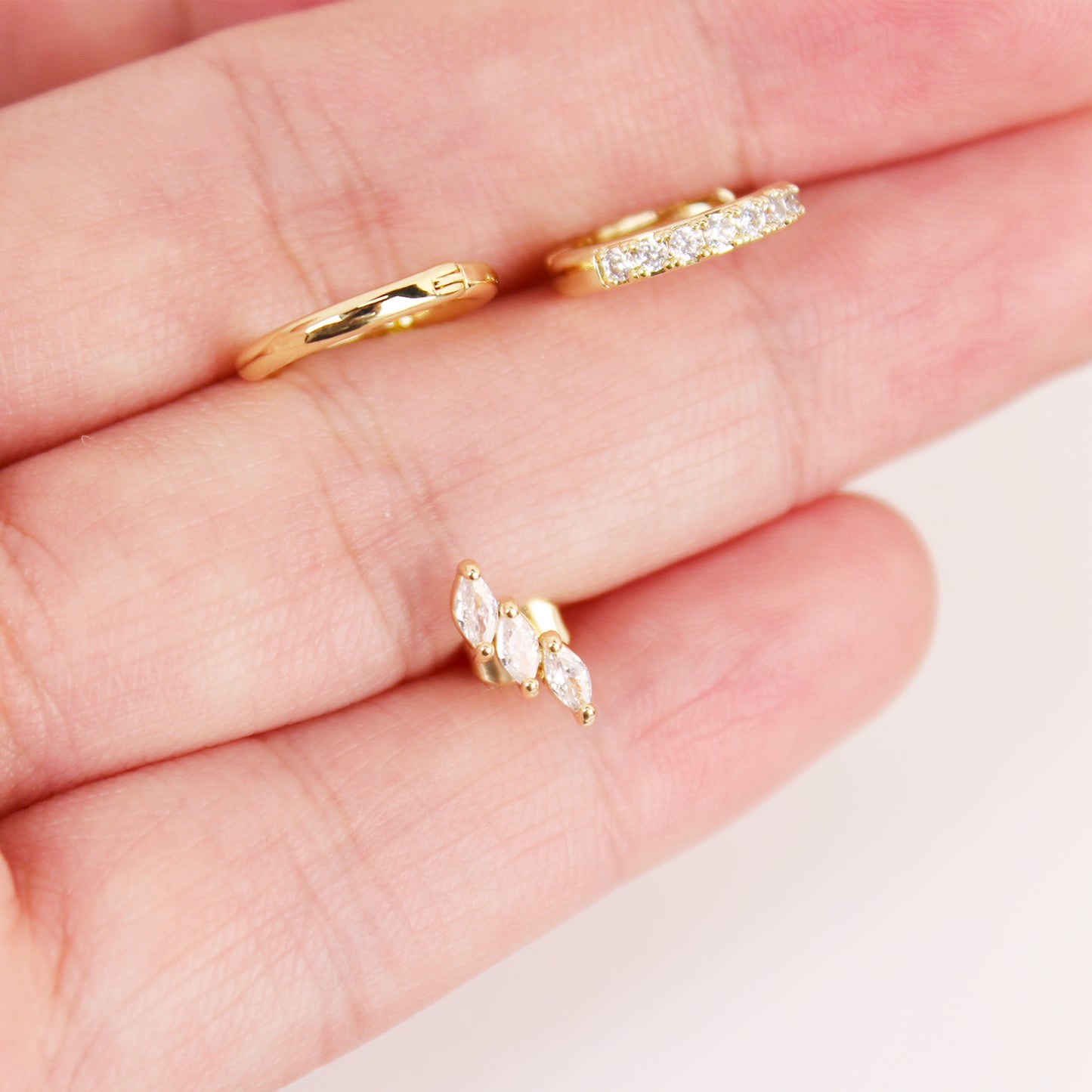 3-Piece Wheat Ear Design Earrings Set 14K Gold Plated with 925 Silver Posts – Elegant Ear Jewelry for Young Women, Ideal for Parties, Balls, Birthdays and Gift Box