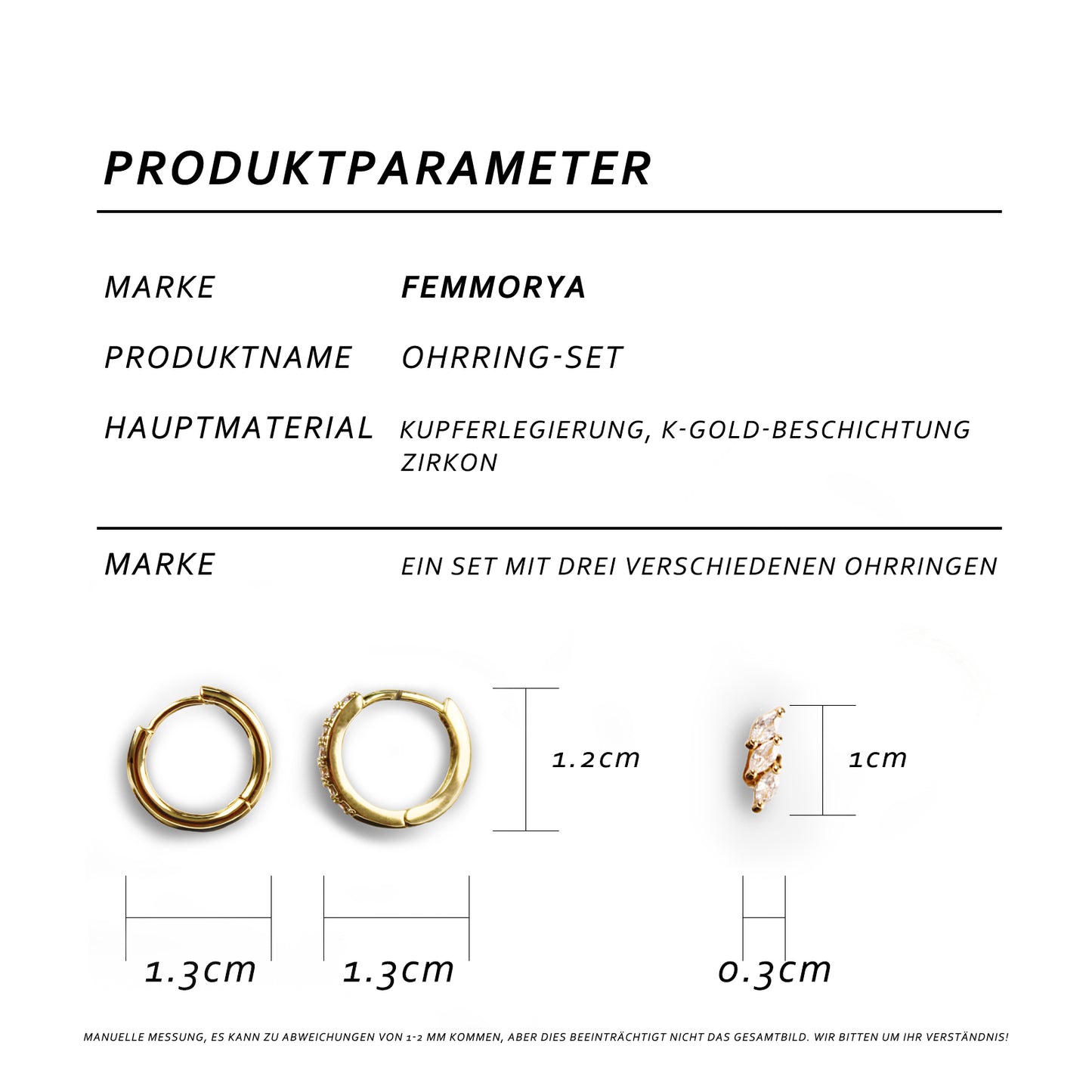 3-Piece Wheat Ear Design Earrings Set 14K Gold Plated with 925 Silver Posts – Elegant Ear Jewelry for Young Women, Ideal for Parties, Balls, Birthdays and Gift Box