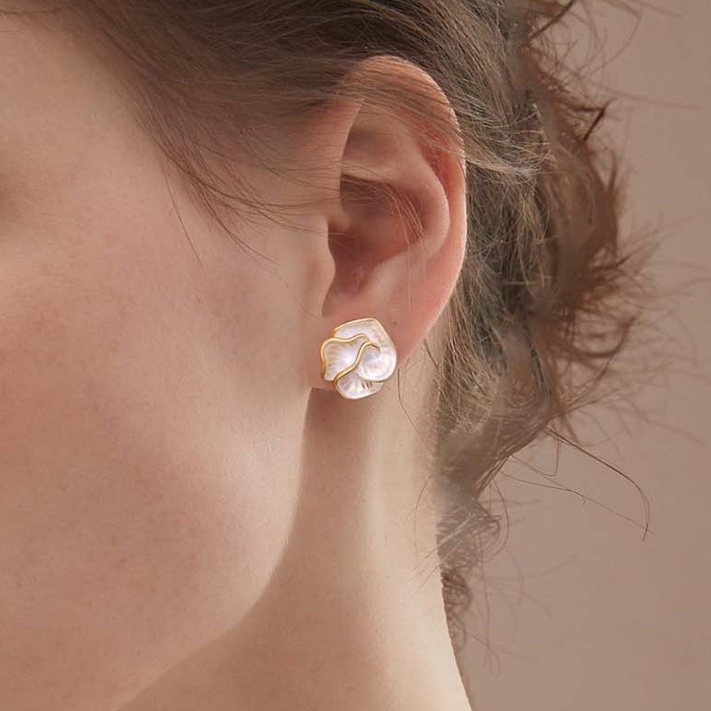 Silver Camellia Flower Stud Earrings, 925 Silver Stems, Elegant & Delicate Floral Design