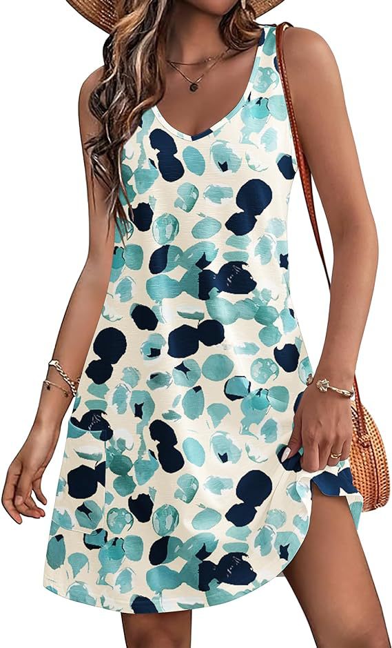 LYQ019 2025 European and American cross-border Amazon independent station summer beach loose V-neck sleeveless pocket dress vest skirt