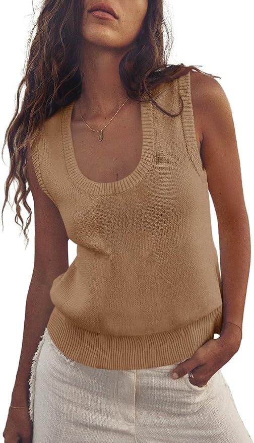 NZ-C00320001 2025 Women's Summer Sweater Vest Sleeveless Ribbed Knitted Vest Going Out for Leisure
