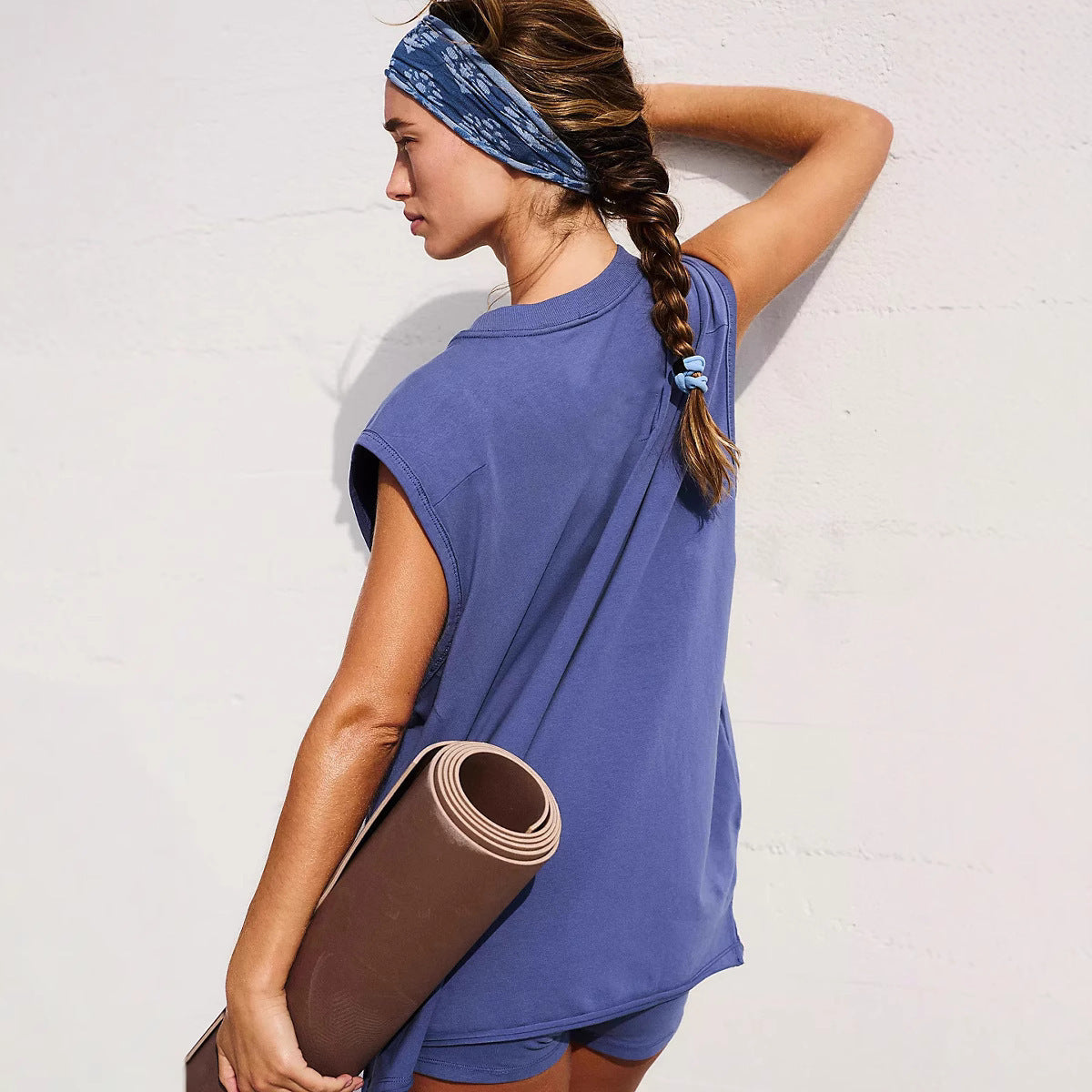 TZ-CO03017008 Sportswear Women's Suit Summer Fitness Running Loose Vest Women's Solid Color Shorts Two-piece Set