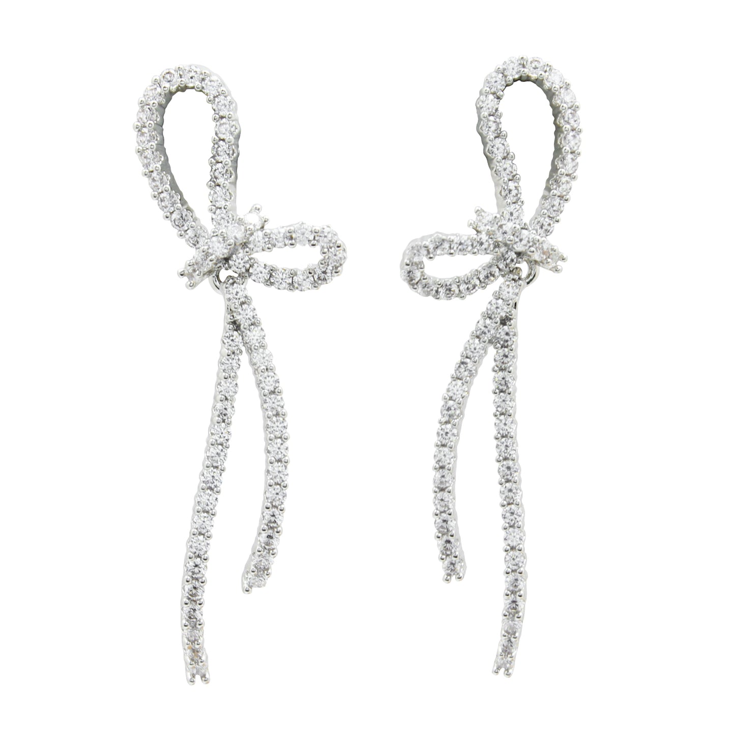 Elegant Bow Zirconia Stud Earrings – Sparkling Earrings for Women, Ideal for Everyday & Special Occasions