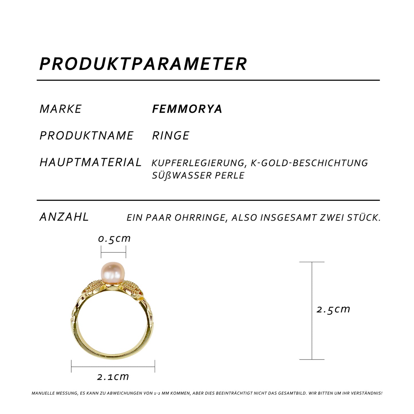 Chinesischer Schmetterlings Perlenring – Offener Verstellbarer Ring, 14K Vergoldet mit Süßwasserperle, Eleganter Damenring
