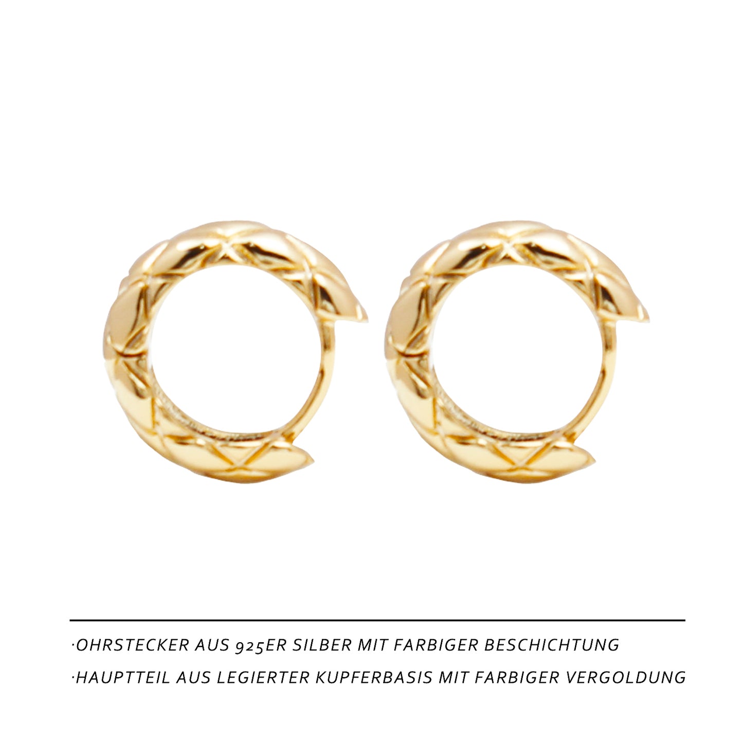 Small Gold Rhombus Hoop Earrings – 1.4 cm Geometric Design for Women, Ideal for Everyday & Special Occasions