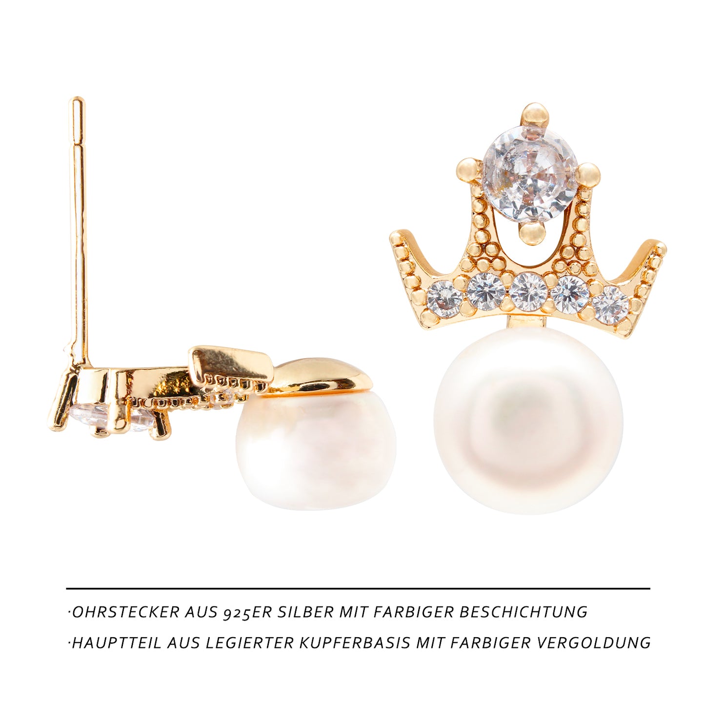 Klassische Perlen-Ohrkette – Minimalistische Eleganz mit leichter Bewegung