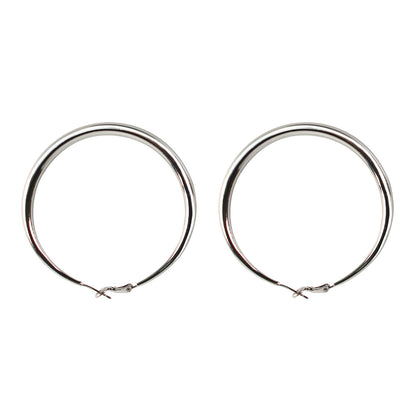 Large Stainless Steel Hoop Earrings with 925 Silver Posts – Bold Ear Jewelry for Young Women, Perfect for Parties, Balls, Birthdays and Gift Box