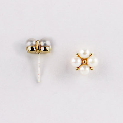 14K Gold-Plated Freshwater Pearl Earrings in Cotton-Inspired Design with 925 Silver Posts – Elegant Jewelry for Young Women, Perfect for Parties, Balls, Birthdays and Gift Giving