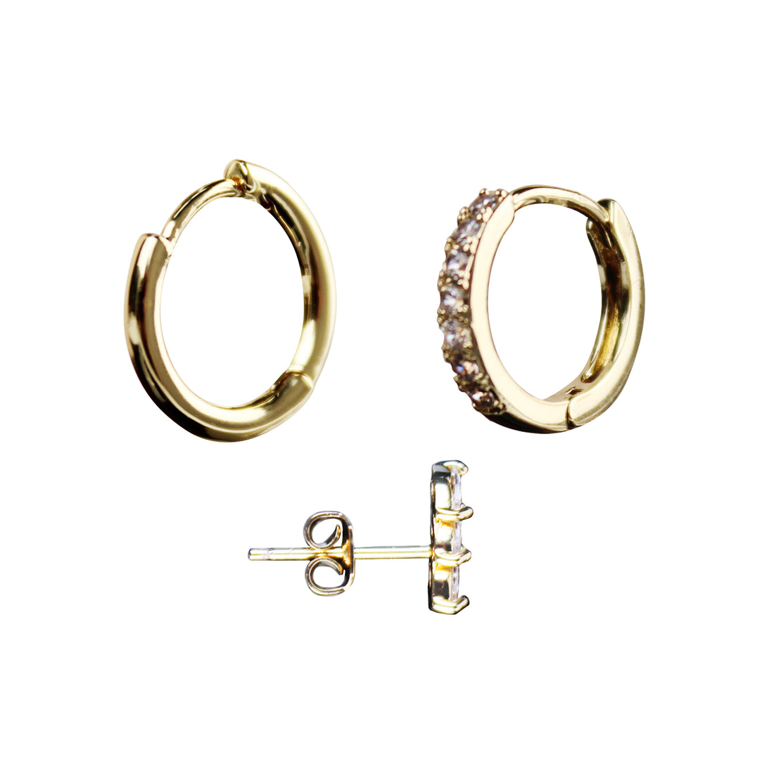 3-Piece Wheat Ear Design Earrings Set 14K Gold Plated with 925 Silver Posts – Elegant Ear Jewelry for Young Women, Ideal for Parties, Balls, Birthdays and Gift Box