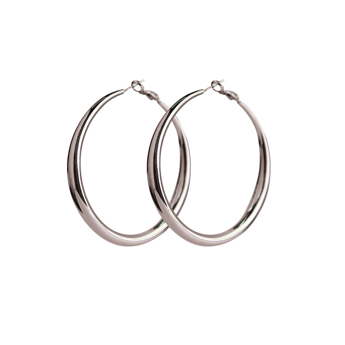 Large Stainless Steel Hoop Earrings with 925 Silver Posts – Bold Ear Jewelry for Young Women, Perfect for Parties, Balls, Birthdays and Gift Box