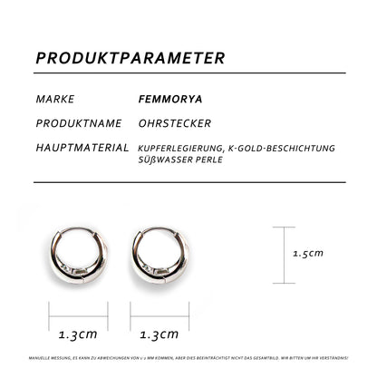 French Style Ear Clips in Stainless Steel with 925 Silver Posts – Elegant Earrings for Young Women, Ideal for Parties, Balls, Birthdays and Gift Giving in Gift Box