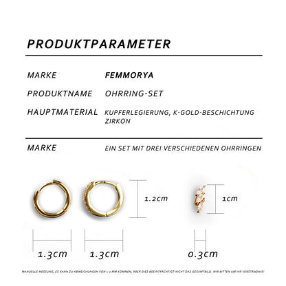 3-Piece Wheat Ear Design Earrings Set 14K Gold Plated with 925 Silver Posts – Elegant Ear Jewelry for Young Women, Ideal for Parties, Balls, Birthdays and Gift Box