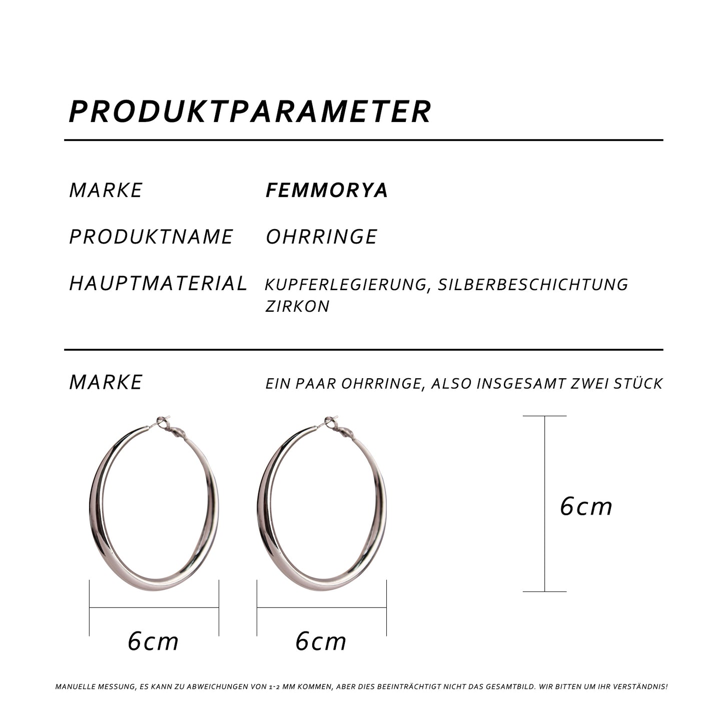 Large Stainless Steel Hoop Earrings with 925 Silver Posts – Bold Ear Jewelry for Young Women, Perfect for Parties, Balls, Birthdays and Gift Box