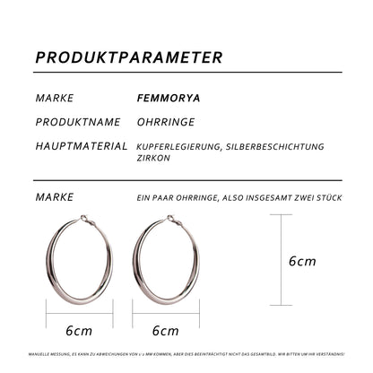 Large Stainless Steel Hoop Earrings with 925 Silver Posts – Bold Ear Jewelry for Young Women, Perfect for Parties, Balls, Birthdays and Gift Box
