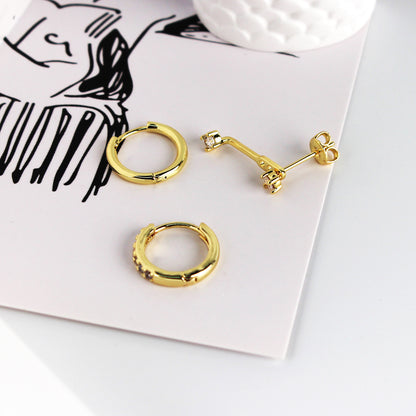 3-Piece Single Earrings Set in 14K Gold Plated with 925 Silver Posts – Stylish Ear Jewelry for Young Women, Perfect for Parties, Birthdays and Gifting in Elegant Box
