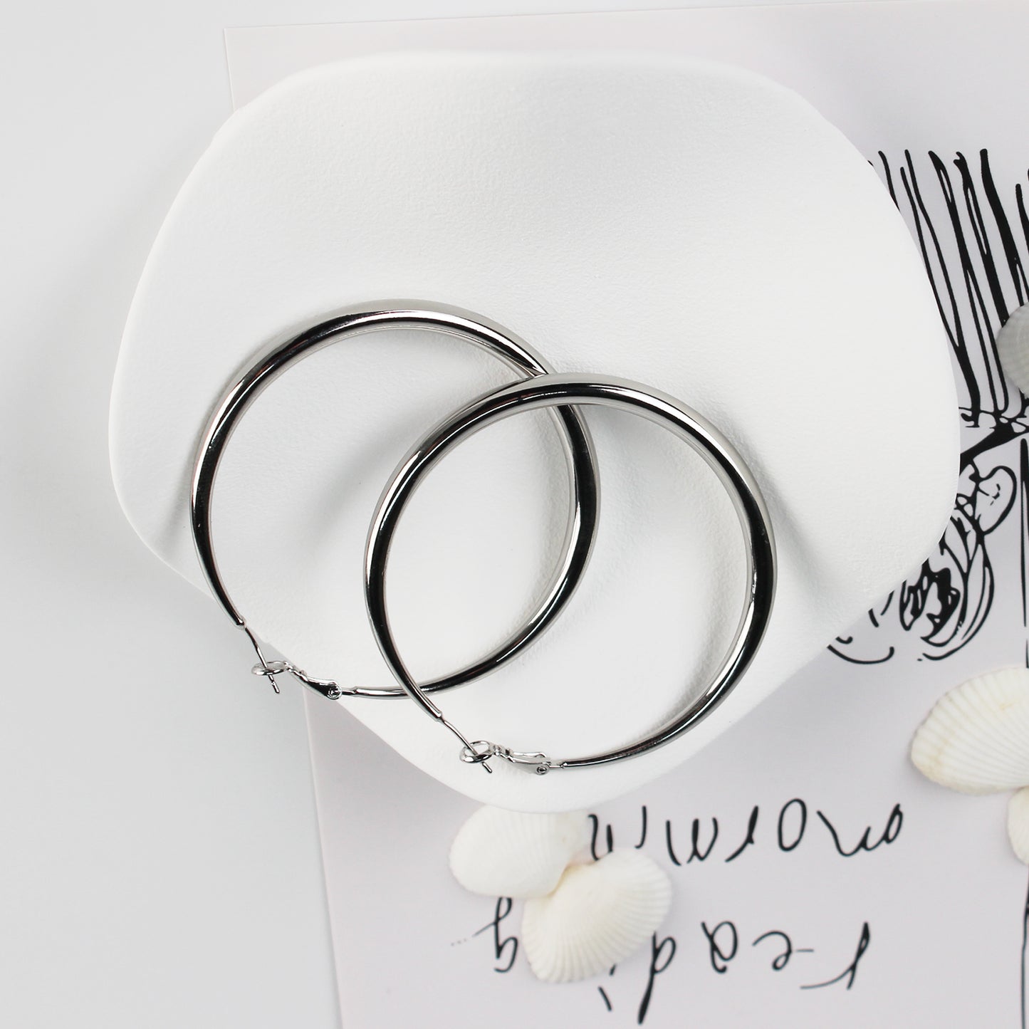 Large Stainless Steel Hoop Earrings with 925 Silver Posts – Bold Ear Jewelry for Young Women, Perfect for Parties, Balls, Birthdays and Gift Box