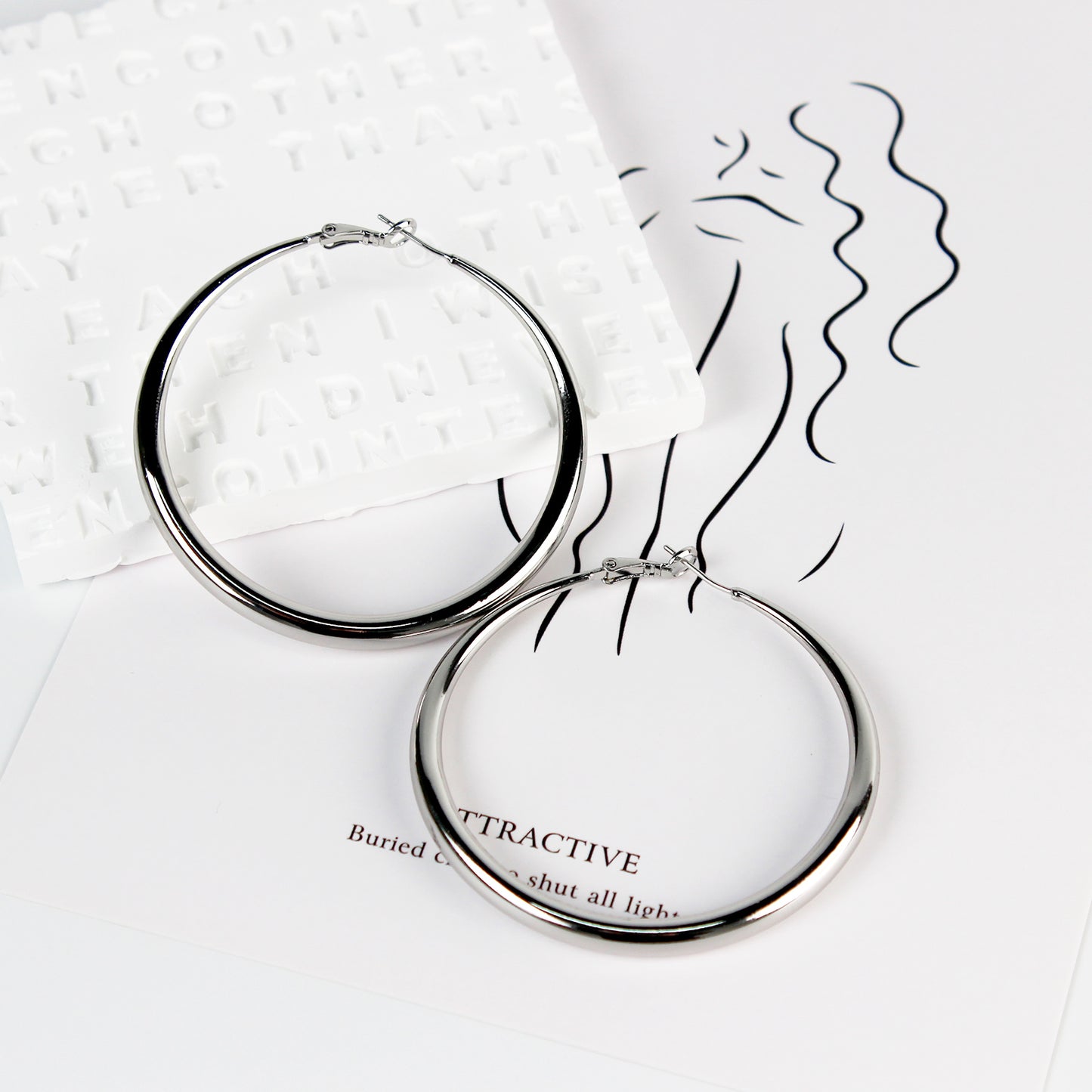Large Stainless Steel Hoop Earrings with 925 Silver Posts – Bold Ear Jewelry for Young Women, Perfect for Parties, Balls, Birthdays and Gift Box