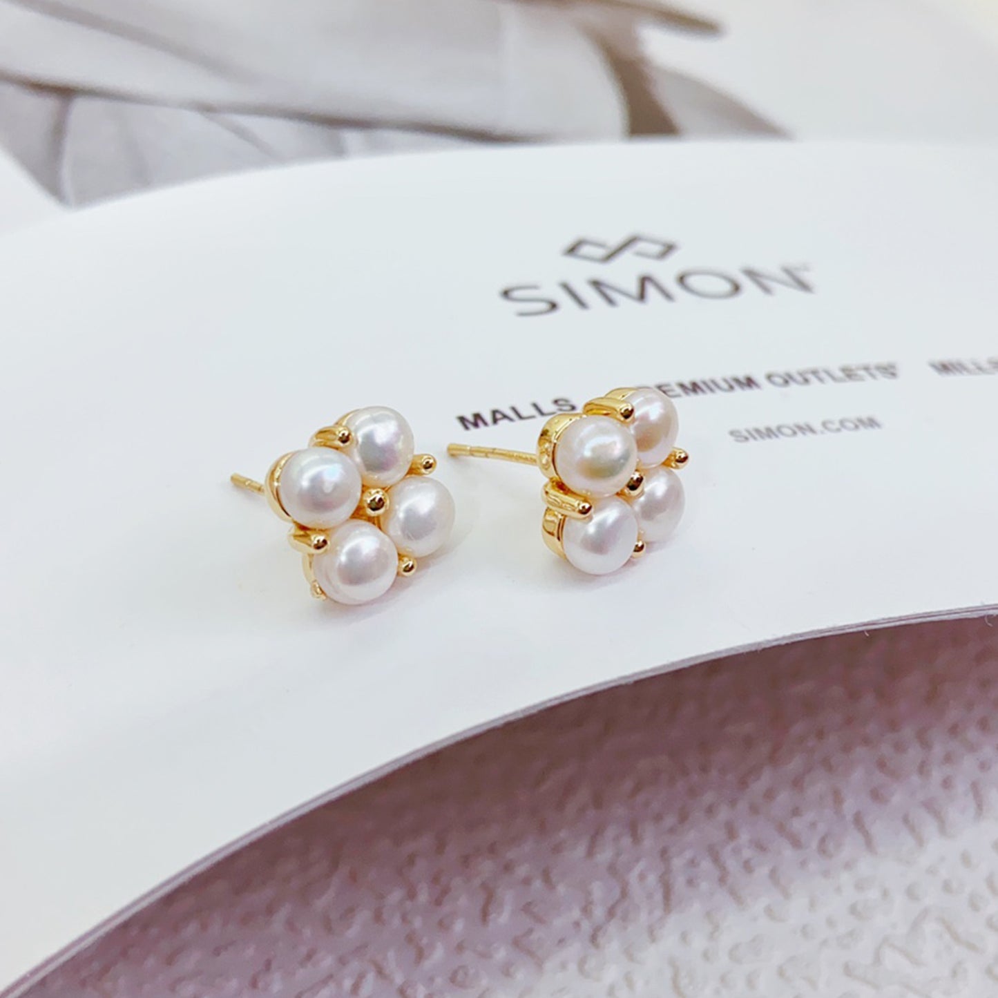 14K Gold-Plated Freshwater Pearl Earrings in Cotton-Inspired Design with 925 Silver Posts – Elegant Jewelry for Young Women, Perfect for Parties, Balls, Birthdays and Gift Giving