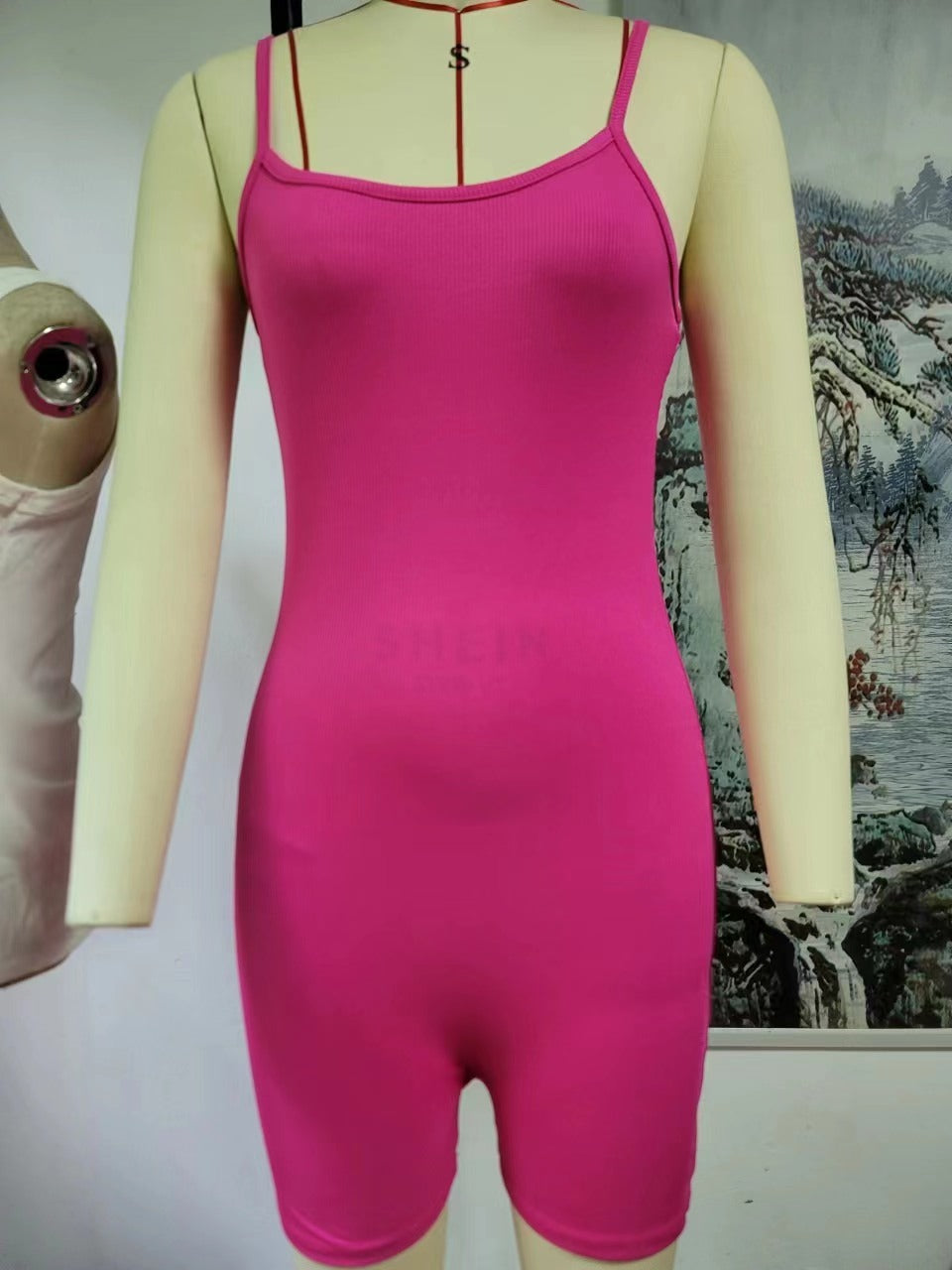 Sleeveless Adjustable Strap Bodysuit Cross-border Solid Color Ribbed Slim Fit Sports Yoga Jumpsuit