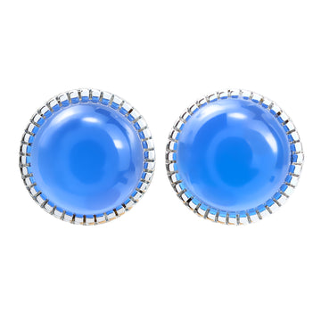 Blue Drop Elegant Stud Earrings with Blue Agate Inlay, Minimalist Silver Design for Women – Ideal for Office, Everyday & Events