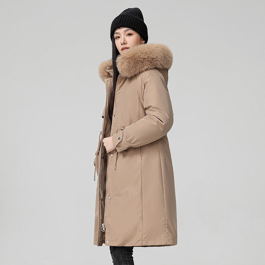 New Winter Long Cotton & Down Coat – Slim-Fit, Versatile Down Coat with Trench Coat Style