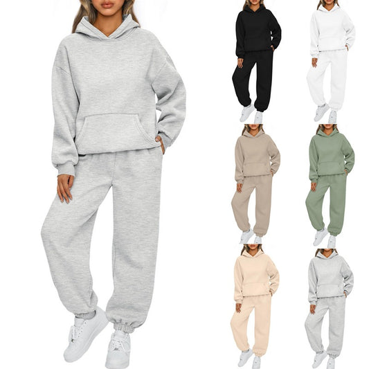 Autumn/Winter Women's 2-Piece Hoodie & Jogger Set – Casual Sportswear