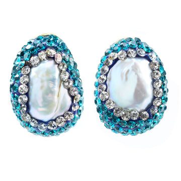 Baroque Pearl Spark Earrings – 14K Gold-Plated Studs with Irregular Freshwater Pearl & Zircon Shine ✨🤍