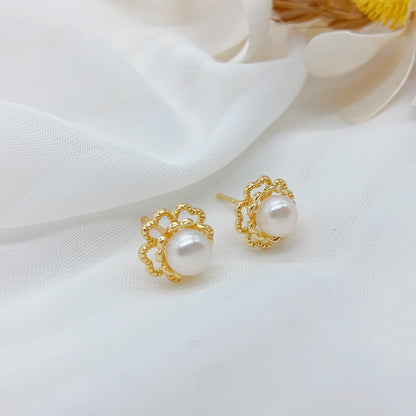 Licht & Schatten Rose Perlenohrringe – Elegante Blüten mit schimmernder Perle 🌹✨