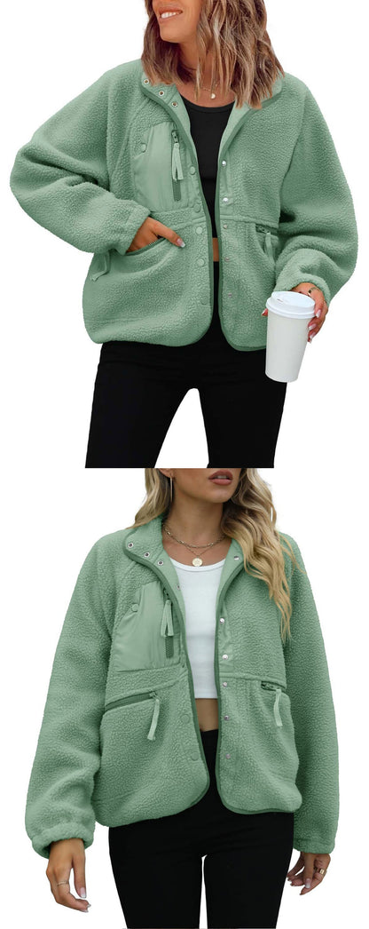 Autumn/Winter Women's Fleece Jacket – Casual Sport Sweatshirt Jacket