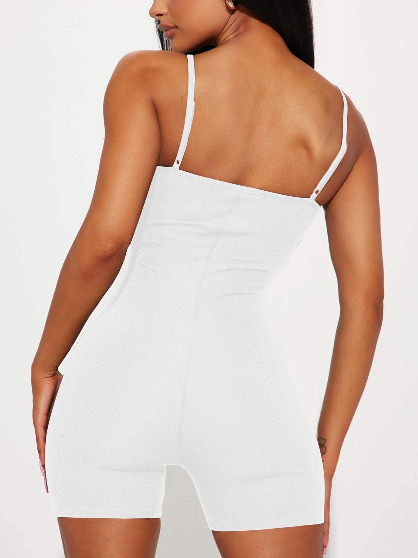 Sleeveless Adjustable Strap Bodysuit Cross-border Solid Color Ribbed Slim Fit Sports Yoga Jumpsuit