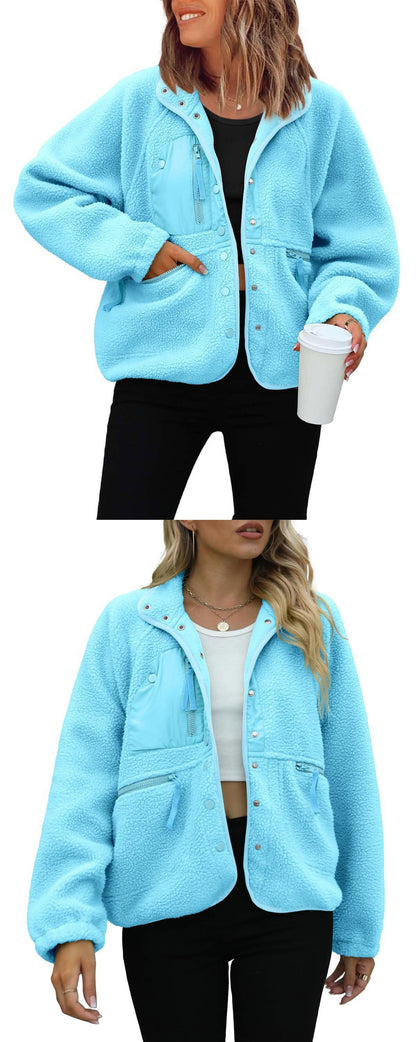 Autumn/Winter Women's Fleece Jacket – Casual Sport Sweatshirt Jacket