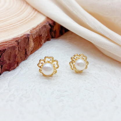 Licht & Schatten Rose Perlenohrringe – Elegante Blüten mit schimmernder Perle 🌹✨