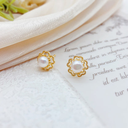 Licht & Schatten Rose Perlenohrringe – Elegante Blüten mit schimmernder Perle 🌹✨