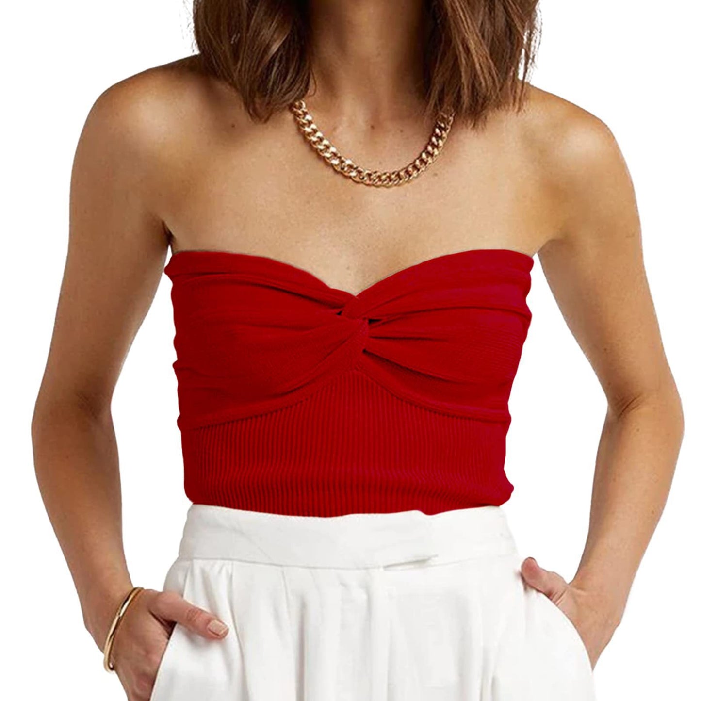 NZ-C00319005 2025 Basic Bottom Kink Knitted Suspender Short Skinny Halter Sexy Small Elasticity