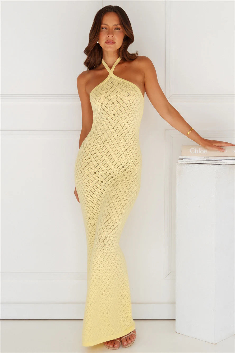 NZ-C00321005 2025 New product beach dress women's solid color sexy knitted beach bikini swimsuit blouse dress