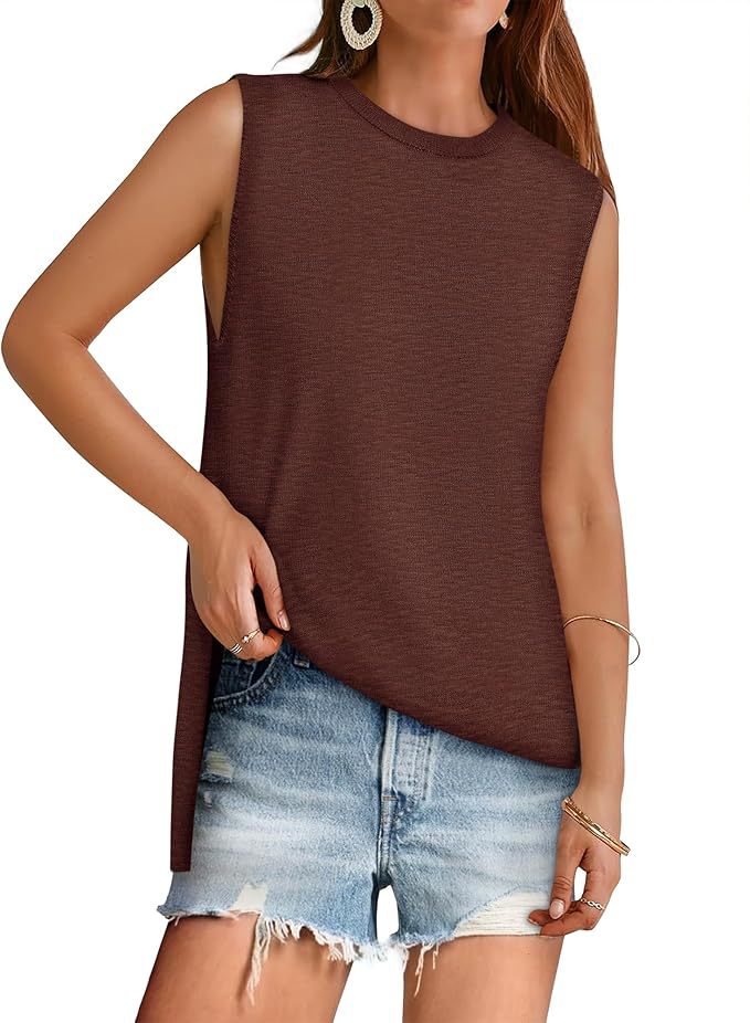 NZ-C00320002 Women's Summer Vest Crew Neck Sweater Vest 2025 Casual Sleeveless Knitted Fashion