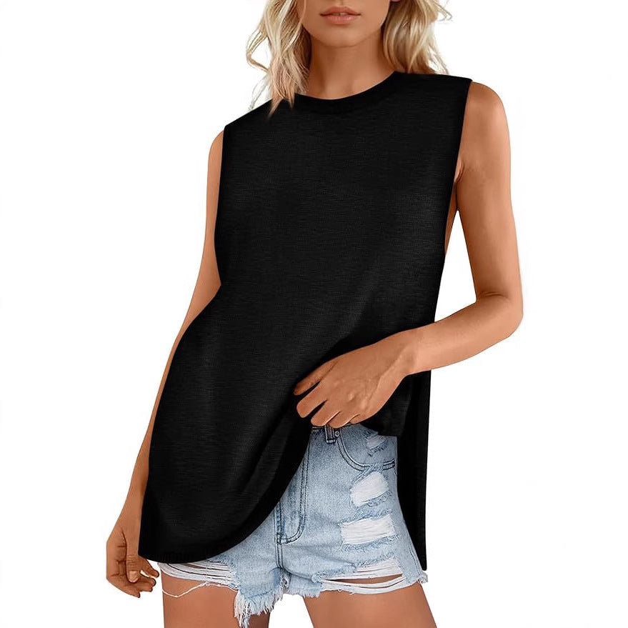 NZ-C00320002 Women's Summer Vest Crew Neck Sweater Vest 2025 Casual Sleeveless Knitted Fashion