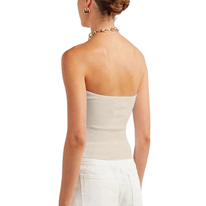NZ-C00319005 2025 Basic Bottom Kink Knitted Suspender Short Skinny Halter Sexy Small Elasticity