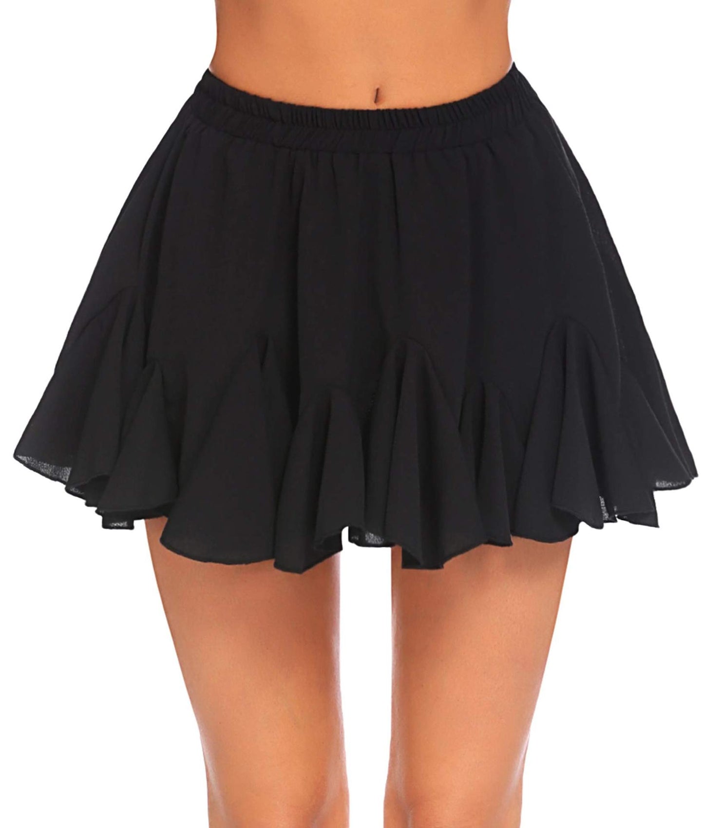 BSQ0001  2025 spring and summer a-word floral high-end casual lotus leaf edge women's printed mini skirt
