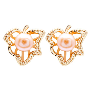 Herbstlaub Perlenohrringe – Gold & Perle in ruhiger Herbstpoesie