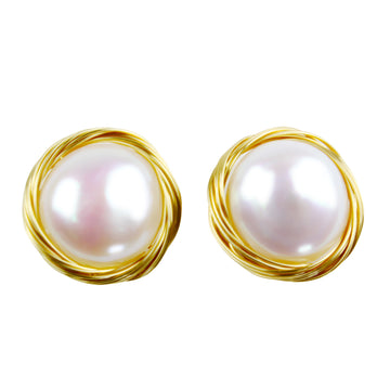 Klassische 14K vergoldete Perlenohrringe mit Drahtwicklung – Antiker Stil, Elegantes & Zeitloses Design