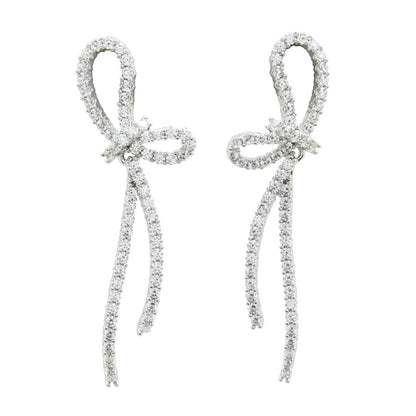Elegant Bow Zirconia Stud Earrings – Sparkling Earrings for Women, Ideal for Everyday & Special Occasions