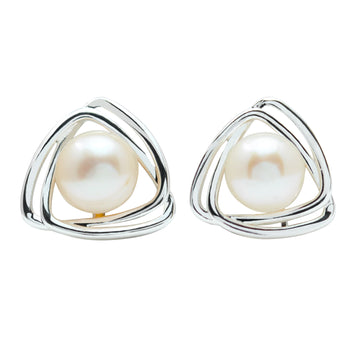 Minimalistische Dreieck-Perlenohrringe – Klar, ruhig, modern.