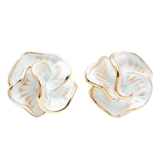 Silver Camellia Flower Stud Earrings, 925 Silver Stems, Elegant & Delicate Floral Design
