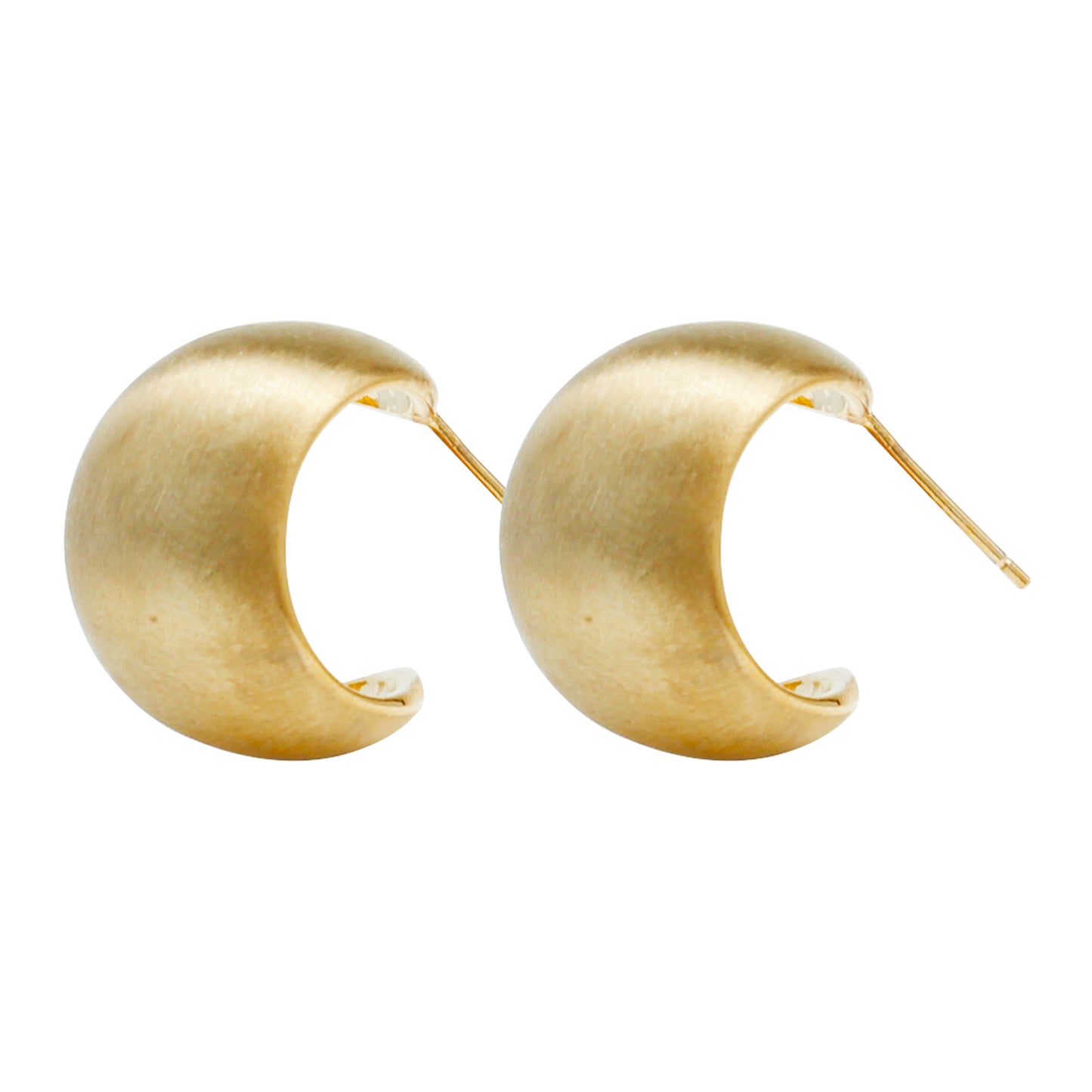 Matte Gold Bean-Shaped Stud Earrings for Women – Elegant Metal Earrings, Ideal for Office & Everyday