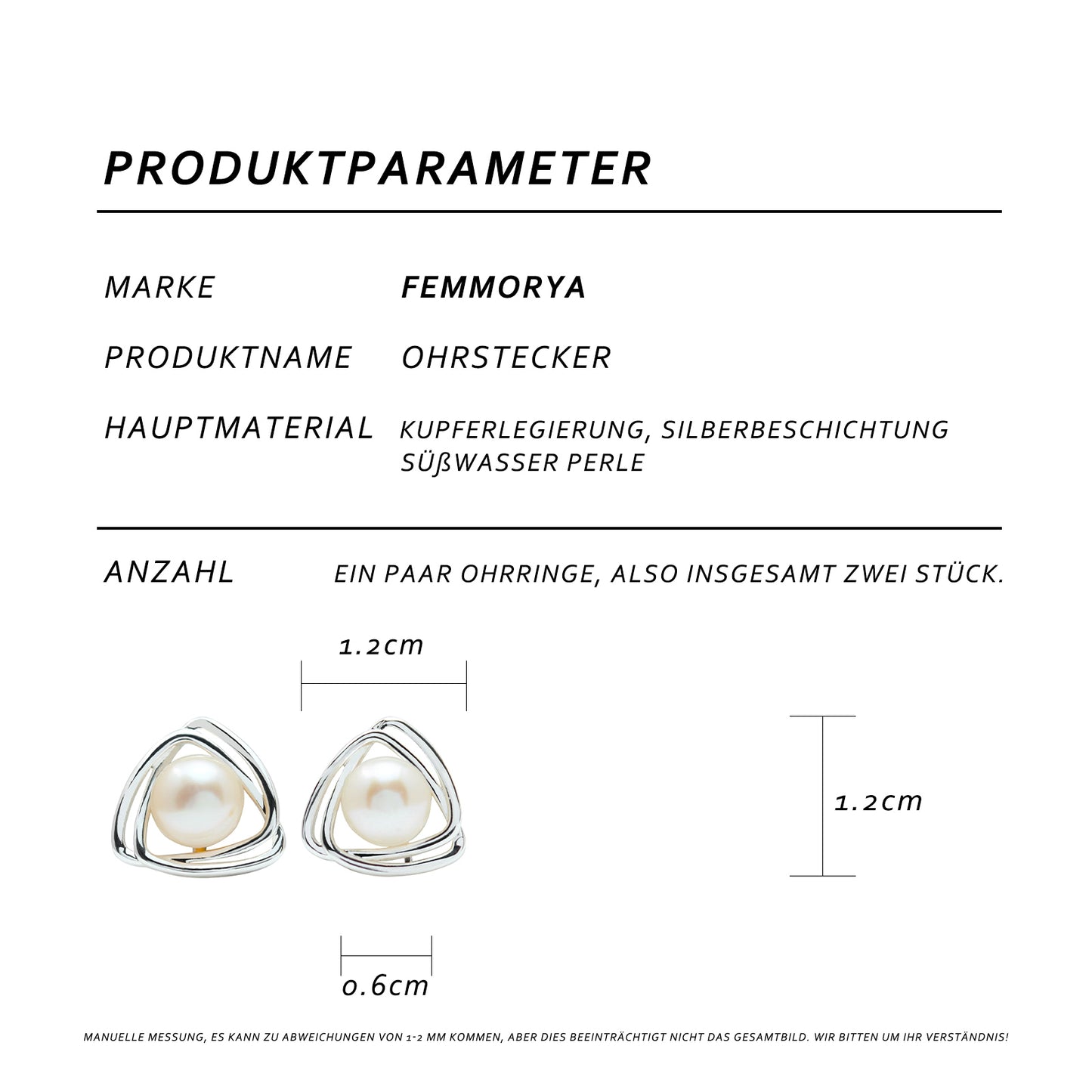 Minimalistische Dreieck-Perlenohrringe – Klar, ruhig, modern.