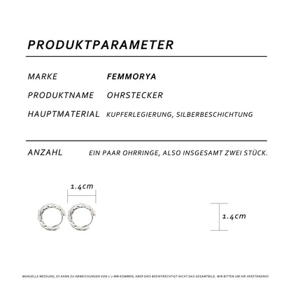 Small Silver Rhombus Hoop Earrings – 1.4 cm Geometric Design for Women, Ideal for Everyday & Special Occasions