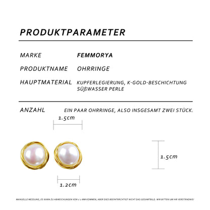 Klassische 14K vergoldete Perlenohrringe mit Drahtwicklung – Antiker Stil, Elegantes & Zeitloses Design