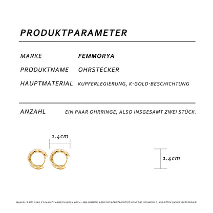 Small Gold Rhombus Hoop Earrings – 1.4 cm Geometric Design for Women, Ideal for Everyday & Special Occasions