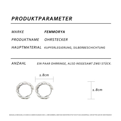 Large Silver Rhombus Hoop Earrings – 1.8 cm Geometric Design for Women, Ideal for Everyday & Special Occasions